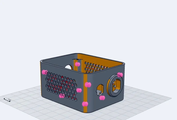 DFM issues highlighted directly on the 3D model